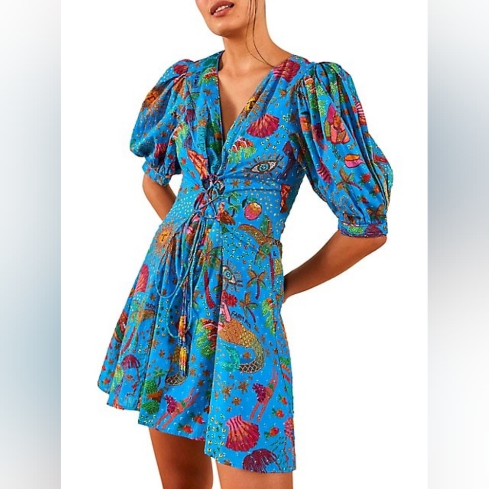 Farm Rio Ocean Stories Blue dresss